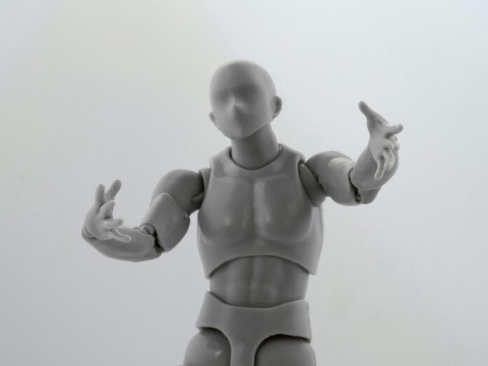 Pria berjas abu-abu Action Figure